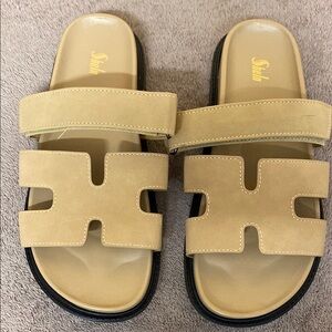Shein Tan Slide Sandals size 7 Never worn